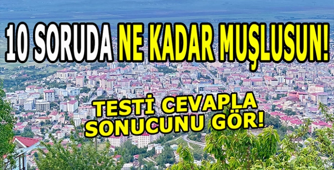 10 Soruda ne kadar Muşlusun? Bakalım kim ne kadar Muşlu!