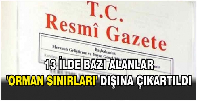 13 ilde bazı alanlar 'orman sınırları' dışına çıkartıldı