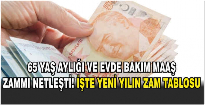 65 yaş aylığı ve evde bakım maaş zammı netleşti! İşte yeni yılın zam tablosu