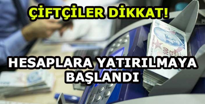 75,9 milyon lira  çiftçilerin hesaplarına yatırılmaya başlandı