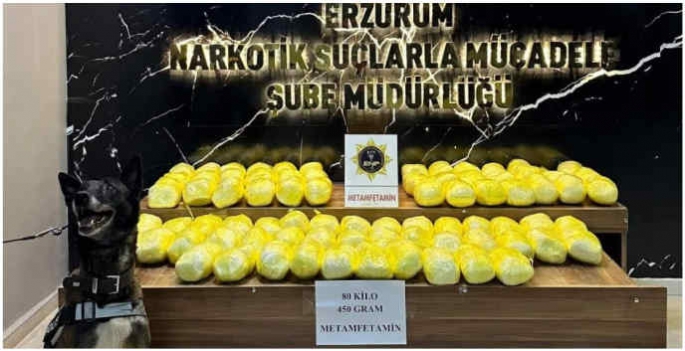 80 kilo 450 gram sentetik uyuşturucu ele geçirildi