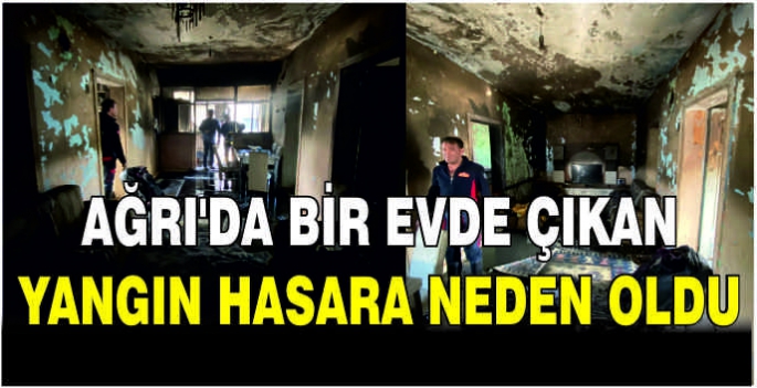 Ağrı'da bir evde çıkan yangın hasara neden oldu