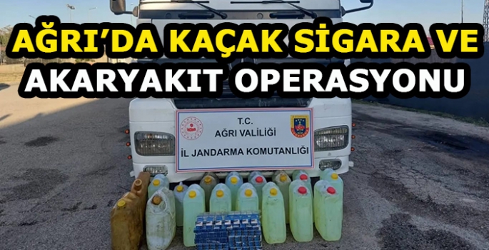 Ağrı’da kaçak sigara ve akaryakıt yakalanan tırdaki 2 şüpheli gözaltına alındı