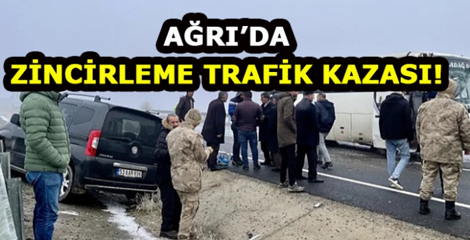 Ağrı'da zincirleme kaza:19 yaralı!