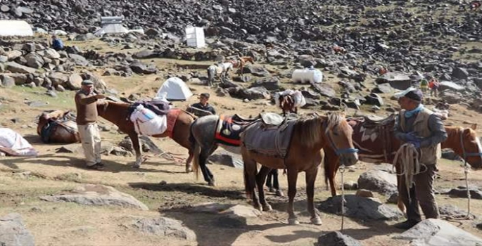 Ağrı Dağı eteklerindeki köylüler tırmanışa gelen dağcılara lojistik destek sağlıyor