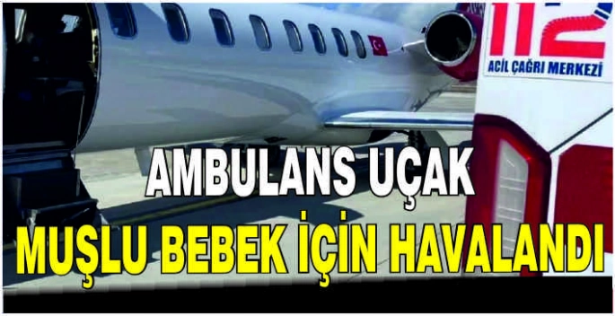 Ambulans uçak yeni doğan bebek için havalandı