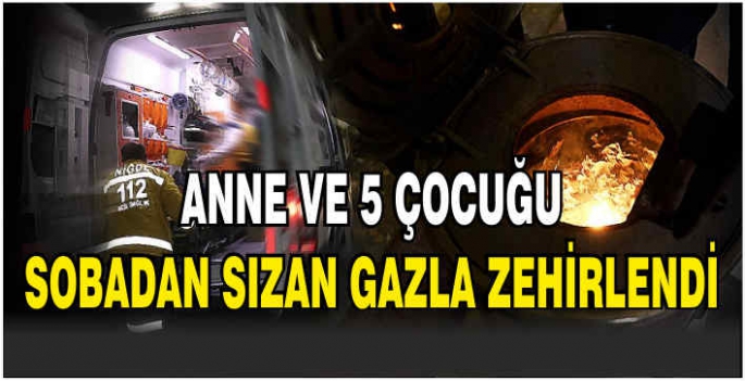 Anne ve 5 çocuğu sobadan sızan gazla zehirlendi