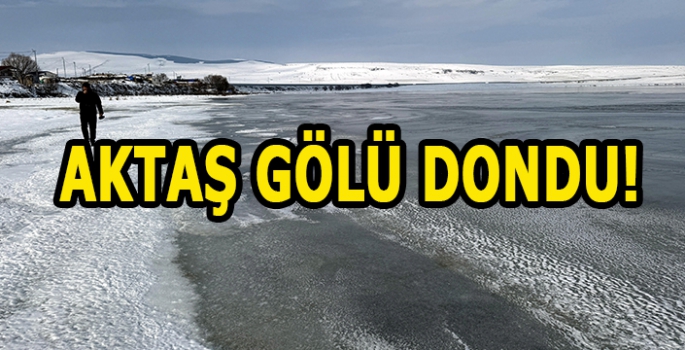 Ardahan'daki Aktaş Gölü dondu