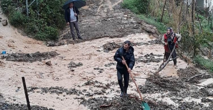 Artvin'de şiddetli yağış etkili oldu