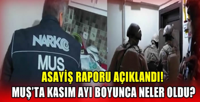 Asayiş Raporu açıklandı! Muş’ta Kasım Ayı boyunca neler oldu?