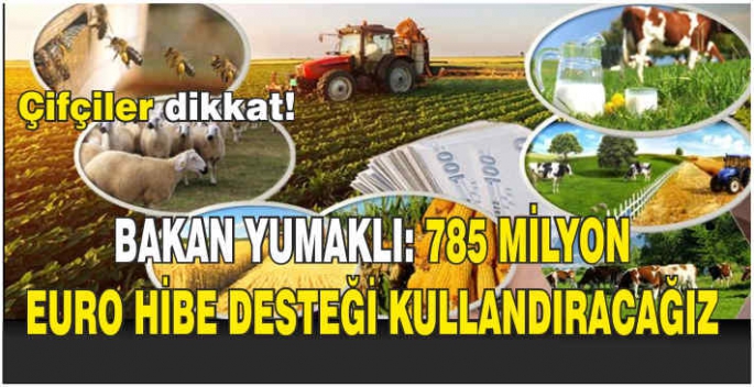 Bakan Yumaklı: 785 milyon euro hibe desteği kullandıracağız