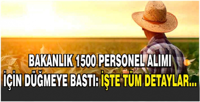 Bakanlık 1500 personel alımı için düğmeye bastı: İşte tüm detaylar...