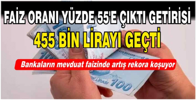 Bankaların mevduat faizinde artış rekora koşuyor: Faiz oranı yüzde 55'e çıktı 