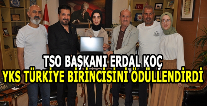 Başkan Koç YKS Türkiye birincisini ödüllendirdi