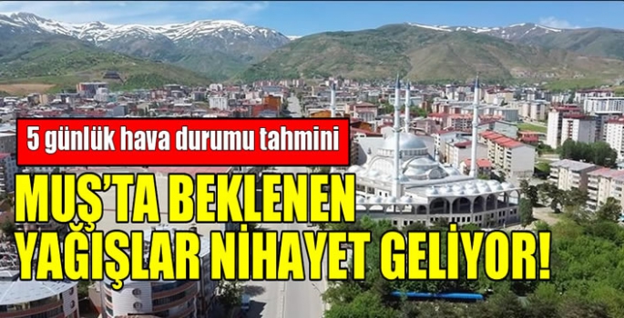 Beklenen yağış geldi! Muş'ta 5 gün boyunca hava sıcaklıkları nasıl olacak?