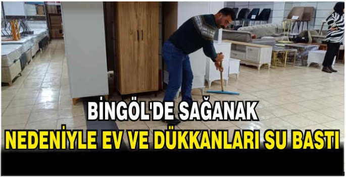 Bingöl'de sağanak nedeniyle ev ve dükkanları su bastı