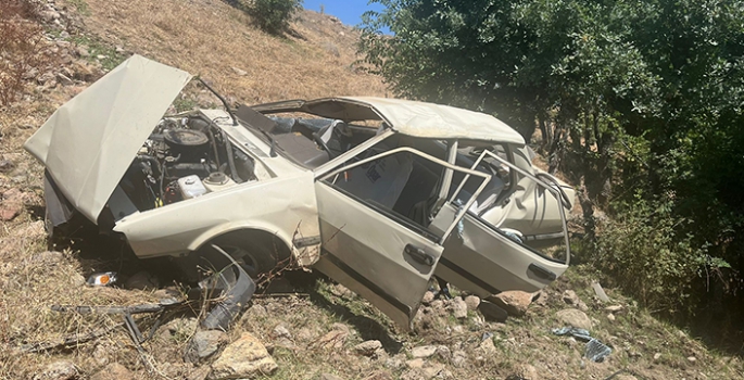 Bingöl'de şarampole devrilen otomobildeki 5 kişi yaralandı