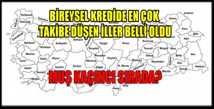 Bireysel kredide en çok takibe düşen iller belli oldu! İşte Muş’un sırası