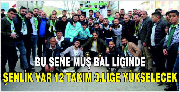 Bu sene Muş Bal Liginde şenlik var 12 takım 3.Lige yükselecek