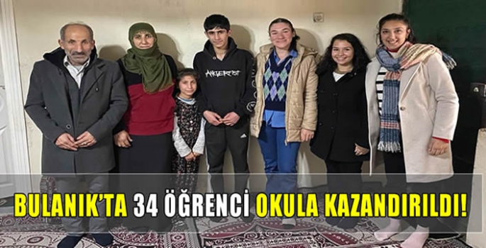 Bulanık’ta 34 öğrenci okula kazandırıldı