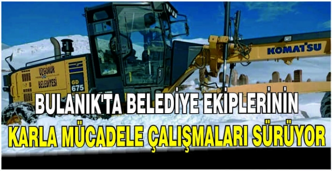 Bulanık'ta belediye ekiplerinin karla mücadele çalışmaları sürüyor