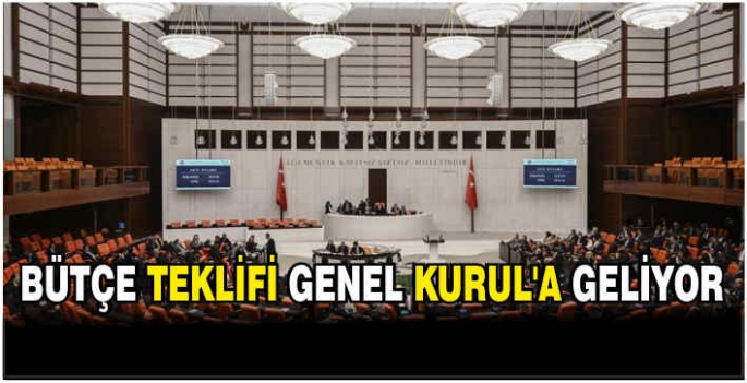 Bütçe teklifi Genel Kurul'a geliyor