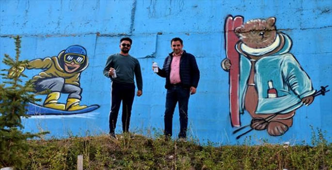 Cıbıltepe Kayak Merkezi grafitilerle renklendi