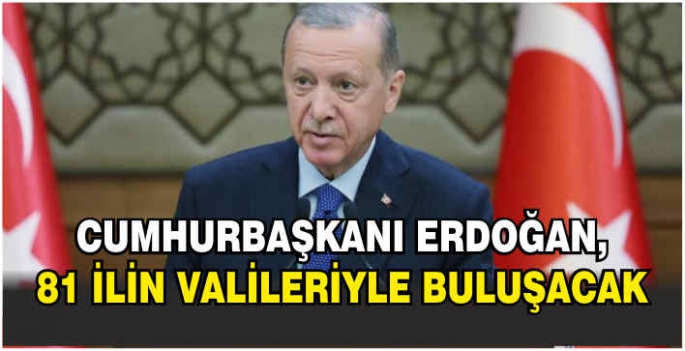 Cumhurbaşkanı Erdoğan, 81 ilin valileriyle buluşacak