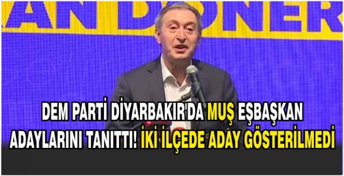 DEM Parti Diyarbakır’da Muş eşbaşkan adaylarını tanıttı! İki ilçede aday gösterilmedi