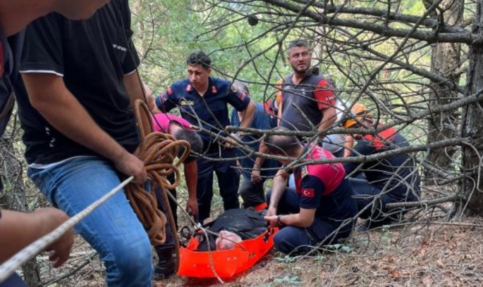 Dere yatağına düşen kişi kurtarıldı