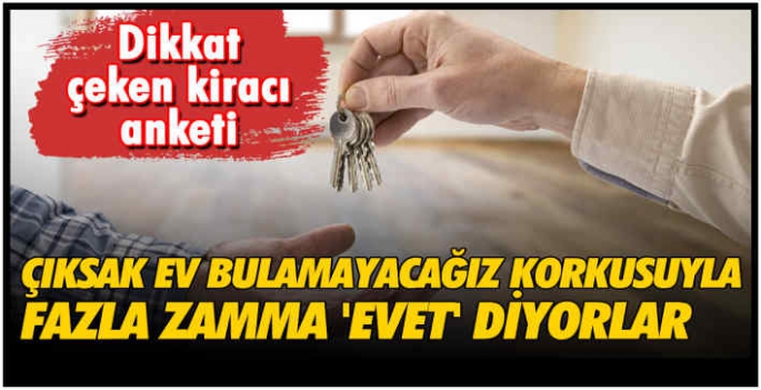 Dikkat çeken kiracı anketi! Çıksak ev bulamayacağız korkusuyla fazla zamma 'evet' diyorlar