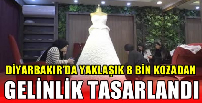 Diyarbakır'da yaklaşık 8 bin kozadan gelinlik tasarlandı