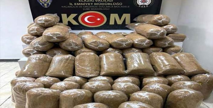 Elazığ'da 6 milyon 550 bin makaron ve 438 kilogram tütün ele geçirildi