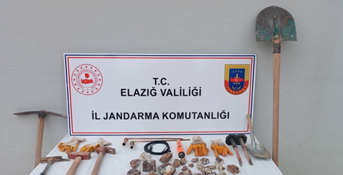 Elazığ'da kaçak kazı yapan şüpheli yakalandı