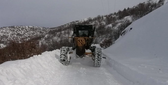 Elazığ'da kar nedeniyle yolda mahsur kalan araçlar kurtarıldı