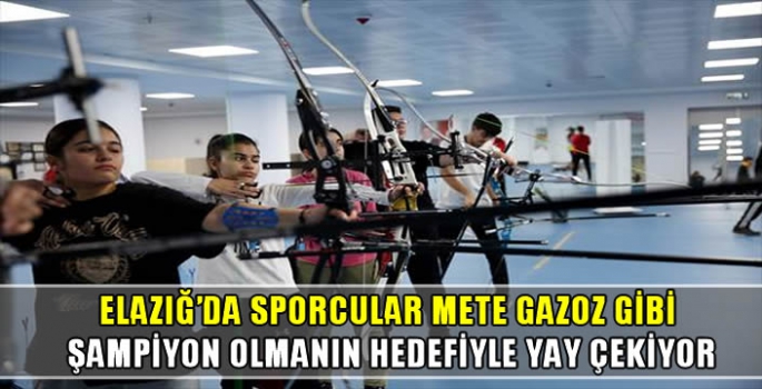 Elazığ'da sporcular Mete Gazoz gibi şampiyon olmanın hedefiyle yay çekiyor