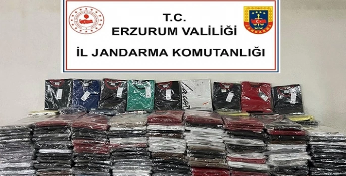 Erzurum'da 1500 kaçak tişört yakalandı