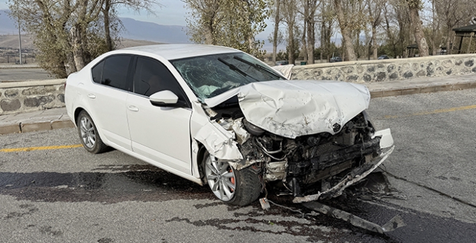 Erzurum'da duvara çarpan otomobildeki 2 kişi yaralandı