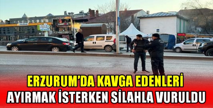 Erzurum'da kavga edenleri ayırmak isterken silahla vuruldu