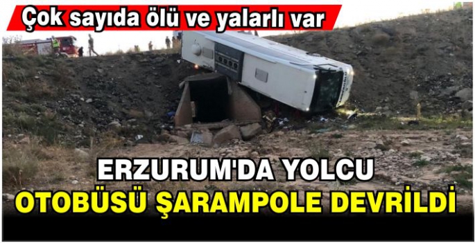 Erzurum'da yolcu otobüsü şarampole devrildi, 3 kişi hayatını kaybetti, 22 kişi yaralandı