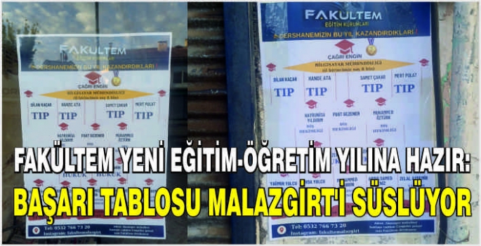 Fakültem yeni eğitim-öğretim yılına hazır: Başarı tablosu Malazgirt'i süslüyor