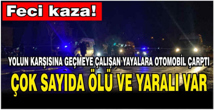 Feci kaza! Yolun karşısına geçmeye çalışan yayalara otomobil çarptı: Çok sayıda ölü ve yaralı var