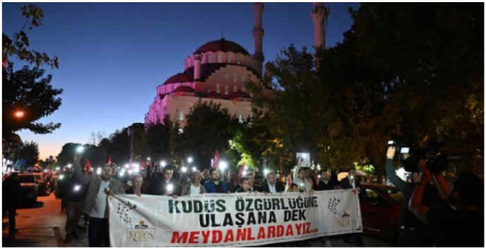 Gaziantep'te İsrail'in Filistin'e yönelik saldırıları protesto edildi