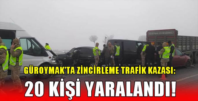 Güroymak'ta zincirleme trafik kazası: 20 kişi yaralandı!