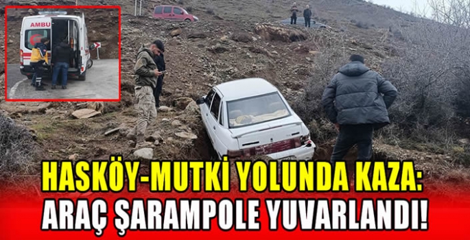 Hasköy-Mutki yolunda kaza: Araç şarampole yuvarlandı! 