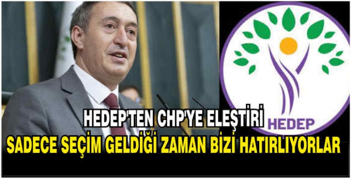 HEDEP'ten CHP'ye eleştiri: Sadece seçim geldiği zaman bizi hatırlıyorlar