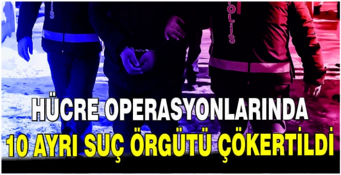 HÜCRE operasyonlarında 10 ayrı suç örgütü çökertildi