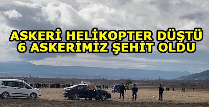 Isparta'da askeri helikopterin düşmesi sonucu 6 asker şehit oldu