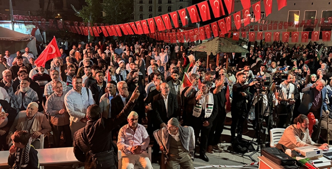 İsrail'in Filistin'e saldırıları Elazığ'da protesto edildi