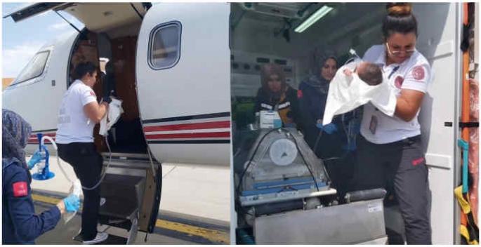 Kalp yetmezliği olan bebek ambulans uçakla İstanbul'a sevk edildi